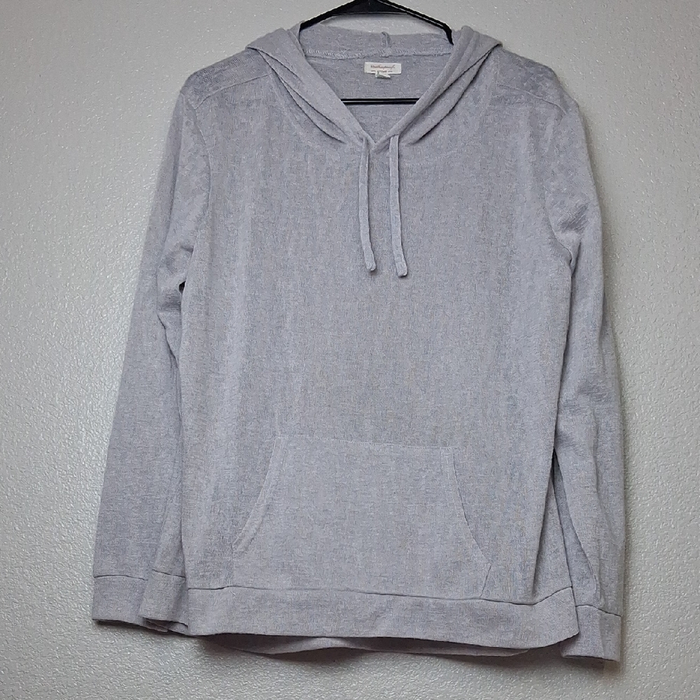 Weatherproof Vintage Womens Gray Hooded Long Sleeve Sheer Size L